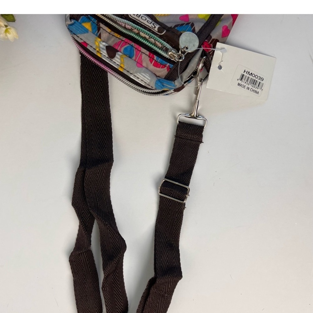 MOCK Lesportsac Inspired Heart Pattern Crossbody Bag - Multicolor - Picture 5 of 8